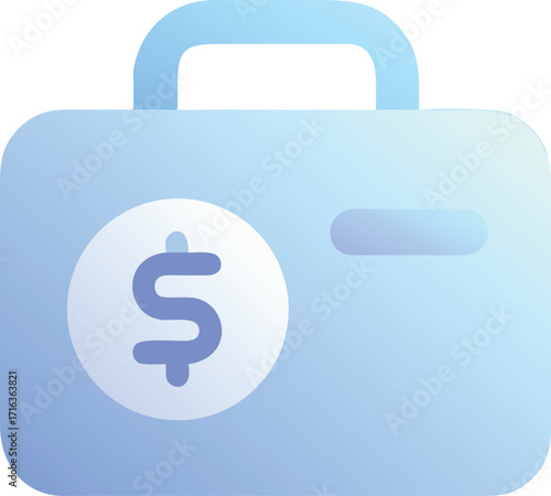 Light blue briefcase with dollar sign icon
