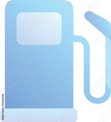 Modern blue gas pump icon with hose and nozzle