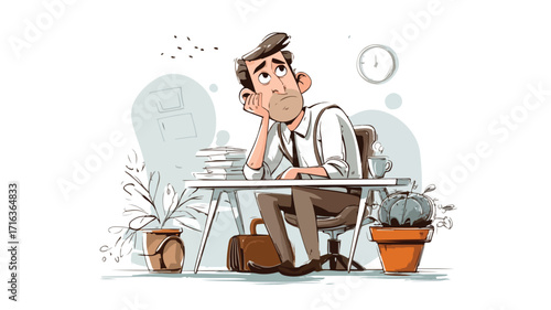 Unemployed Businessman Vector Illustration for Professional Use