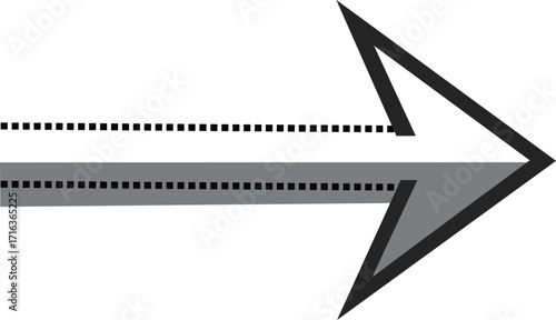 dashed line black arrow 