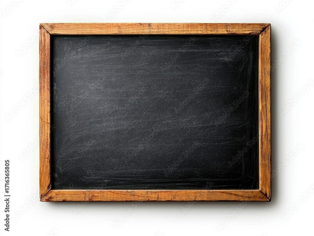 Fototapeta premium Blank Chalkboard Surface with Wooden Frame for Educational Use