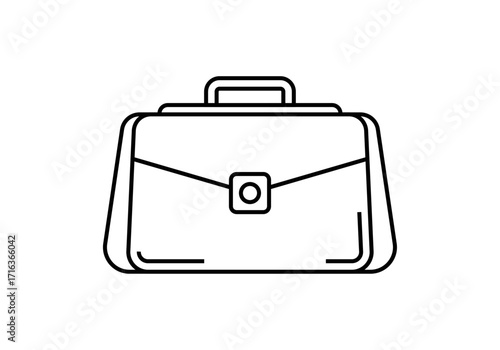 Icono negro de maletín en fondo blanco