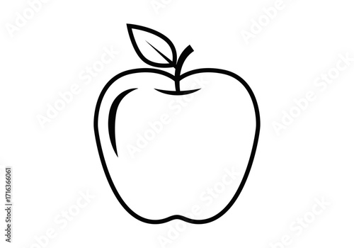 Icono negro de manzana en fondo blanco