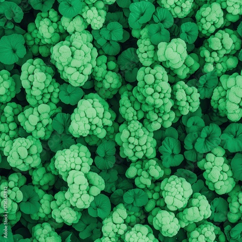 Vibrant Green Texture of Leafy Plants for Nature and Design Projects