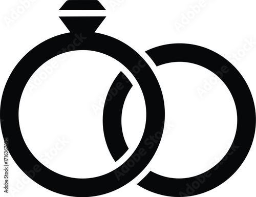 Linked wedding rings symbol symbolizing love union commitment marriage and engagement icon vector