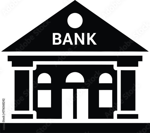 Classic bank building icon vector finance business financial institution simple symbol vector