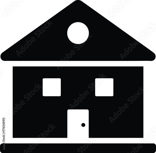 Simple house icon building symbol vector home estate real estate dwelling residence vector