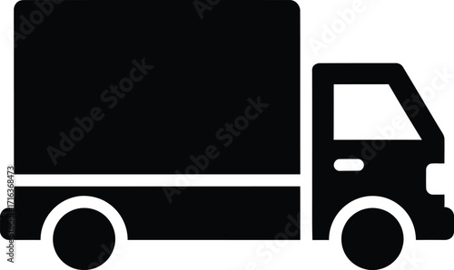 Modern silhouette delivery truck icon simple clean vector graphics logistics transportation vector