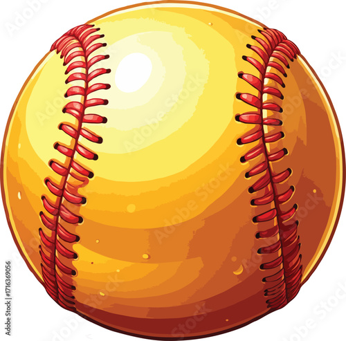 Shiny Golden Baseball Vector for Sports Design