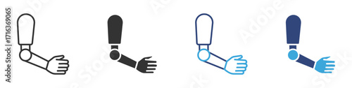 Prosthesis arm icon set, Bionic Arm Icon , vector illustration, 