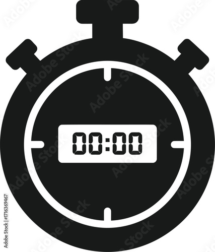 Modern stopwatch icon for time measurement and countdown timer concepts vector