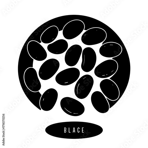 Black Beans in Circle with Text food ingredient