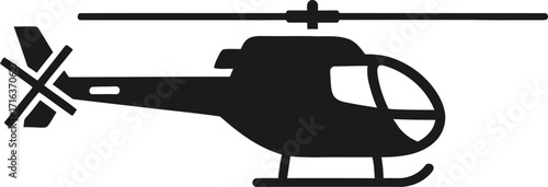 Minimalist helicopter silhouette vector icon transportation aviation concept vector
