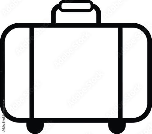 Modern minimalist suitcase icon for travel and luggage vector art vector