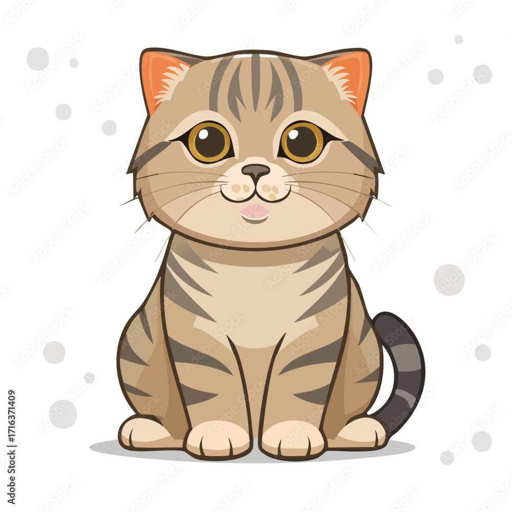 Obraz premium Cute Scottish Fold cat with folded ears