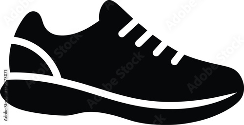 Modern athletic sneaker silhouette for sports and fitness graphics vector
