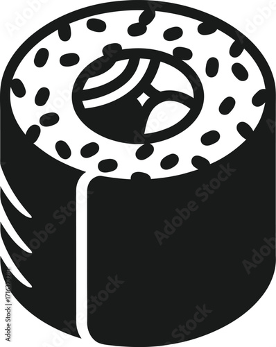 Simple hand drawn sushi roll icon asian food japanese cuisine vector art vector
