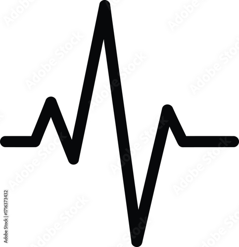Simple cardiogram heartbeat line medical health symbol icon simple graphic vector