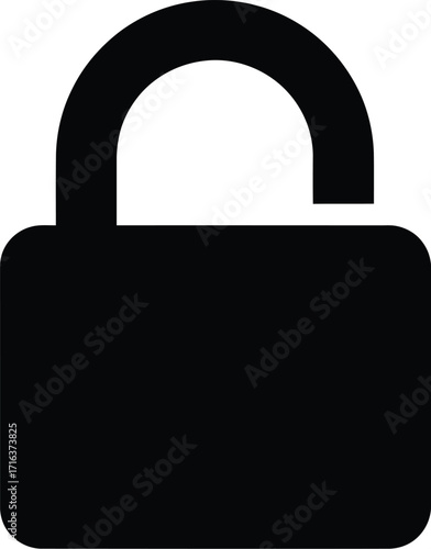 Open padlock symbol symbolizing security unlocked and access granted for digital and physical safety vector