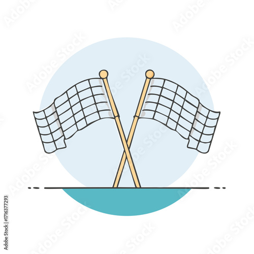 Checkered Flags Symbolizing Race Finish Line Victory or Milestone Event Completion Design