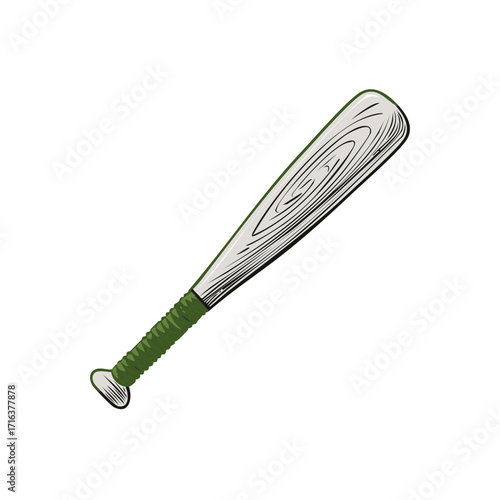 Baseball bat isolated cartoon style illustration vector graphics baseball bats icon.