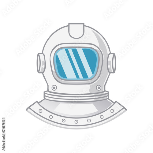 Classic Hard Hat Diving Helmet Icon for Underwater Exploration and Ocean Adventure