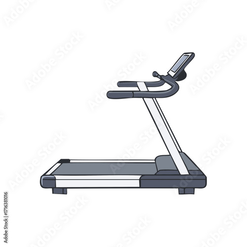 Modern Treadmill Exercise Machine for Indoor Fitness Workout Illustration
