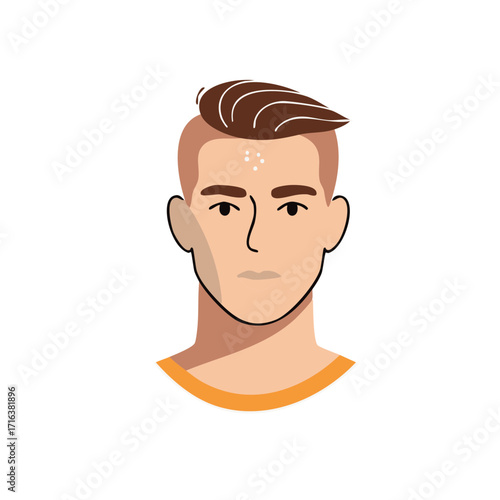 Modern Man Portrait With Stylized Hair And Subtle Skin Details