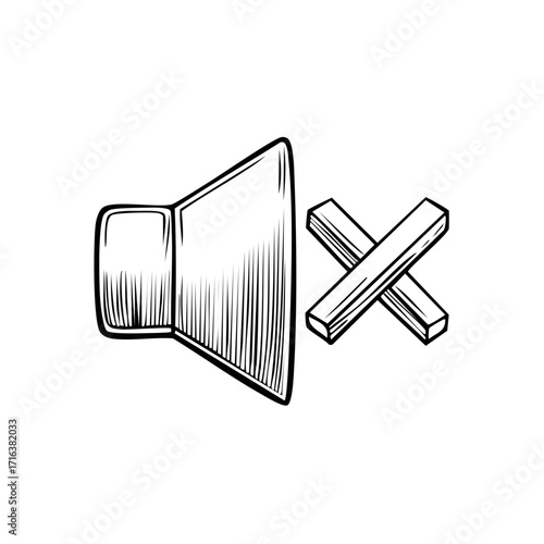 Speaker with Cross Illustration for Mute Functionality Graphic Artwork