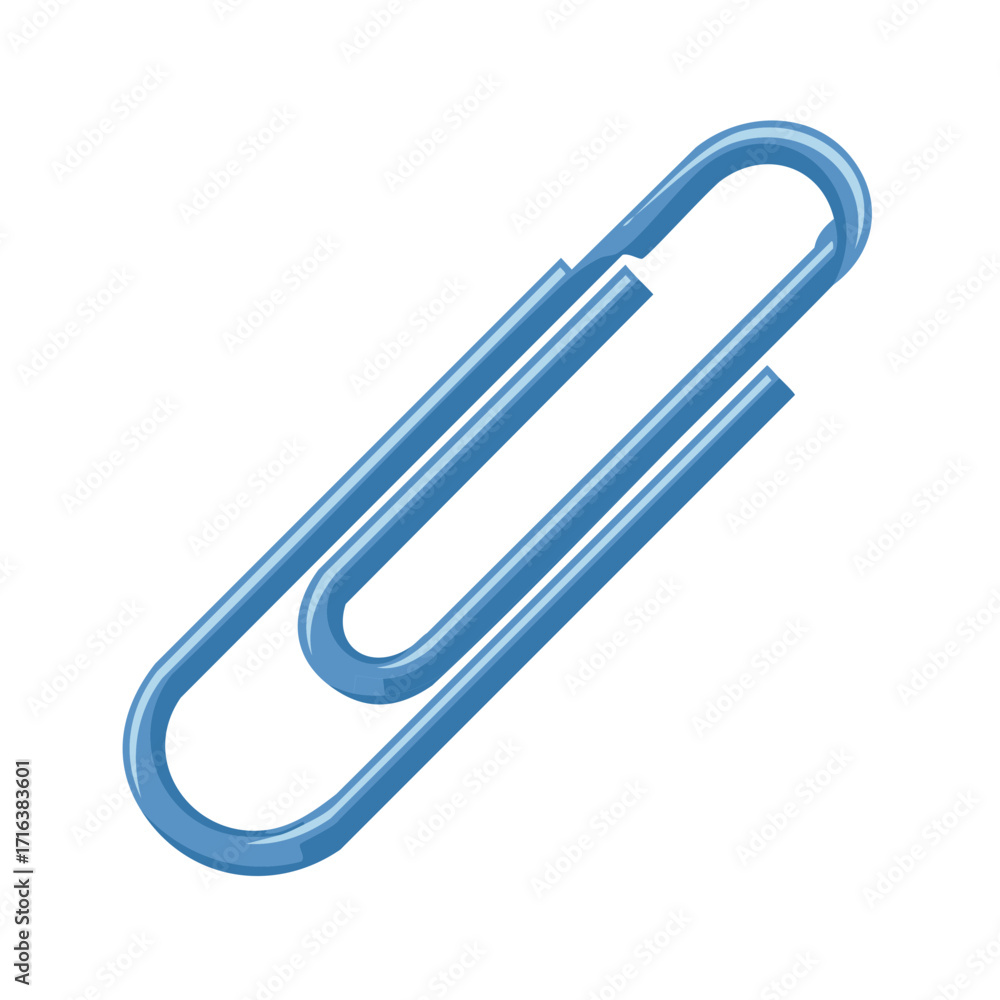 custom made wallpaper toronto digitalBlue paper clip illustration, office supply, isolated on white background