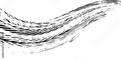 Grunge tire track, wheel braking marks. Truck, car or motorcycle tread pattern silhouette. Auto race, motorsport, speed racing design element. Vector illustration
