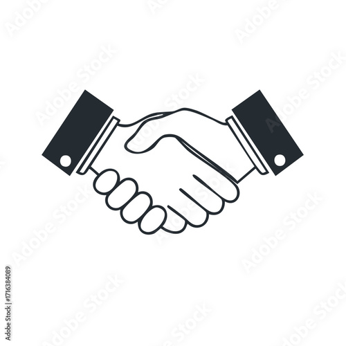 Two hands shaking in agreement, symbol of partnership and trust, business handshake