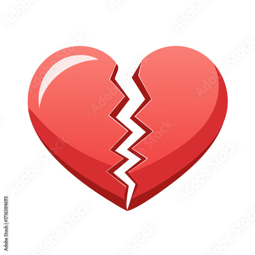 Broken Heart Shape Symbolizing Emotional Pain and Relationship Separation