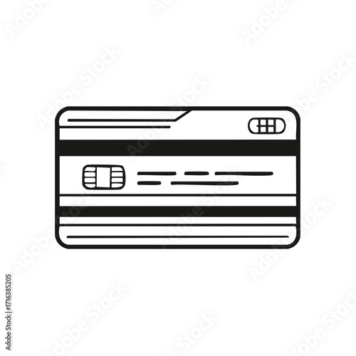 Outline Icon of Credit Card, Financial Banking, Payment Method, Shopping Concept, Contactless Payment