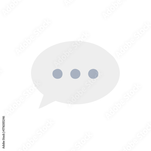 Grey Speech Bubble With Ellipsis Dots Indicating Conversation Or Waiting