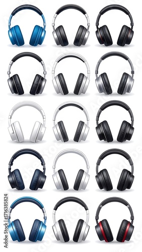 Headphones in various colors