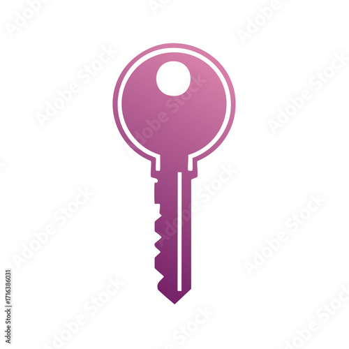 Purple Key Silhouette with Gradient Fill Unlock Concept