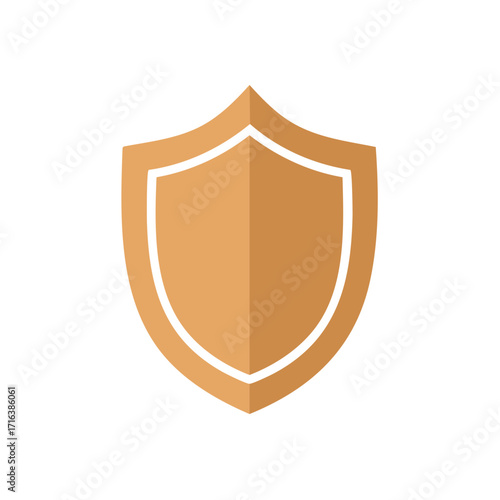 Bronze Shield Graphic Element: Security, Protection, Strength, and Shield Icon