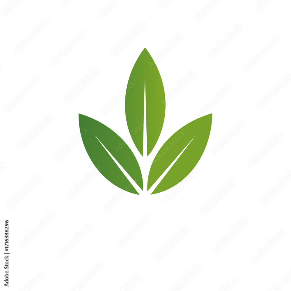 Naklejka premium Green leaf graphic for natural, environmental and wellness themes.