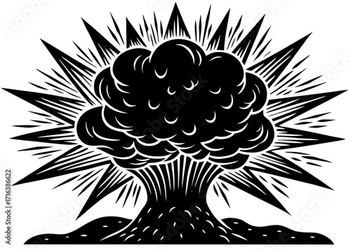 Chemical Reaction Explosion Silhouette, Laboratory Science SVG, PNG