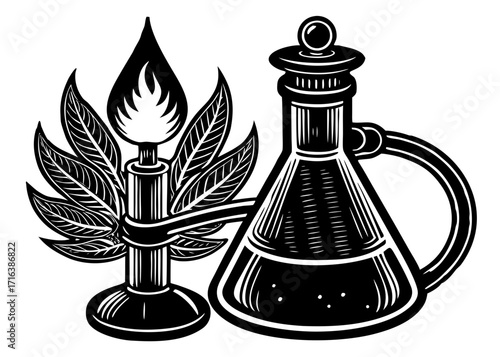 Bunsen Burner Silhouette, Laboratory Science SVG, PNG