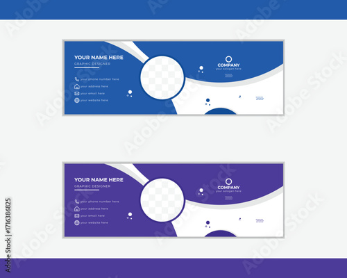 minimal style email signature card template design.