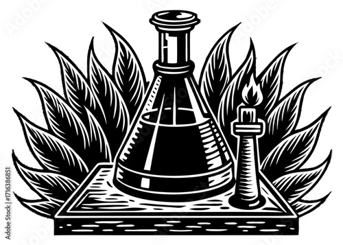 Bunsen Burner Silhouette, Laboratory Science SVG, PNG