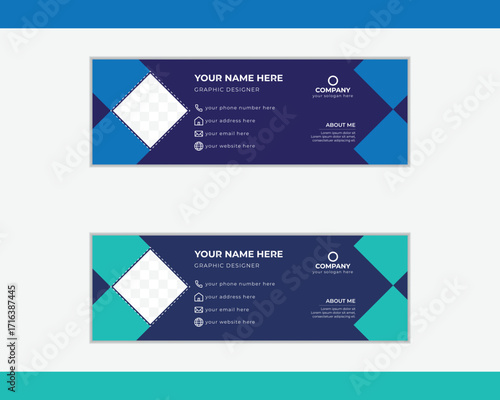 minimal style email signature card template design.