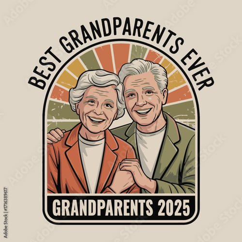 Best Grandparents Day vector illustration of an old man