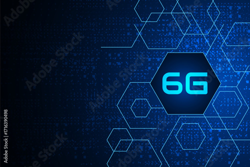 concept of technology 6G mobile network , New generation telecommunication, high-speed mobile Internet,