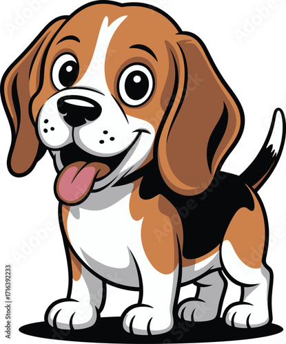 Cute cartoon a illustrator vector Beagle