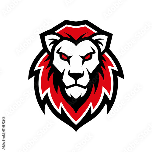 bold outline lion mascot logo icon for t shirt pr vector art