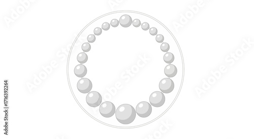 A beautifully crafted circular pearl necklace icon. This elegant piece of jewelry symbolizes classic style, luxury, and timeless fashion accessory design