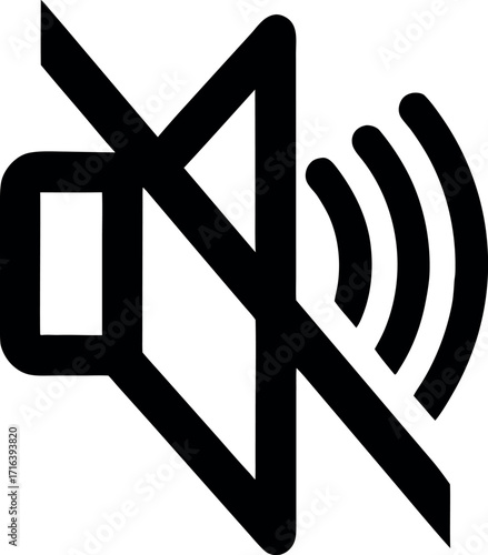 sound off icon vector in outline style